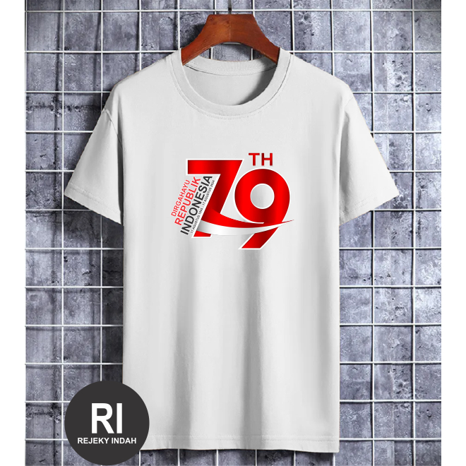 Kaos 17 AGUSTUS 2024 03 T-shirt Baju pria/wanita Couple family perempuan dan laki laki DPN/BLK