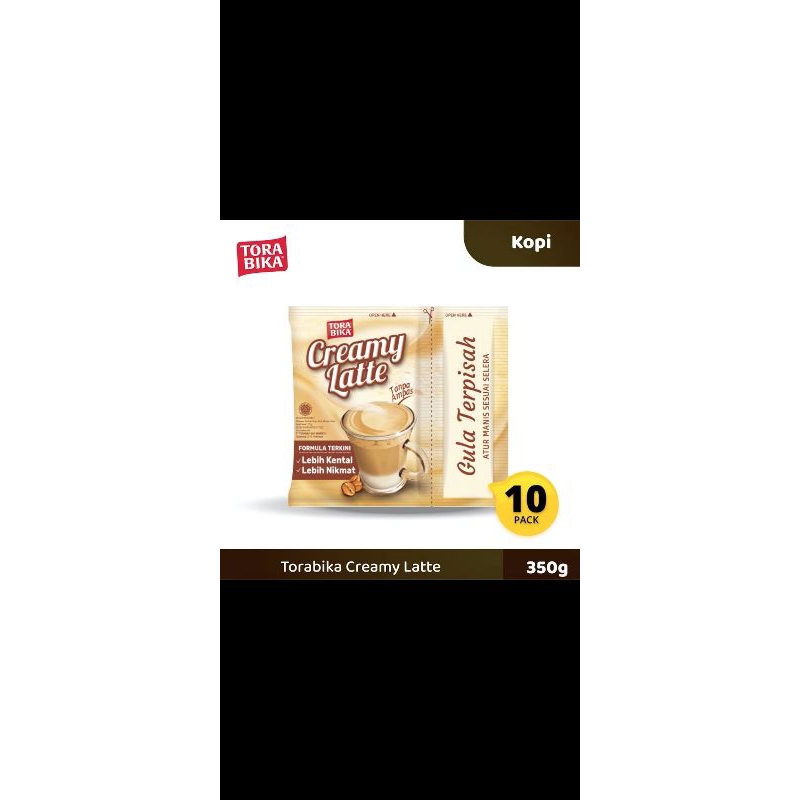 

kopi torabika creamy latte 25gr 1 renceng isi 10 sachet murah