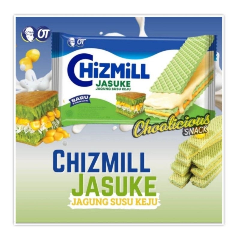 

Chizmill Wafer Jagung Susu Keju 110 gr / Biskuit Wafer Chizmill Jagung / Biskuit Chizmill / Chizmill