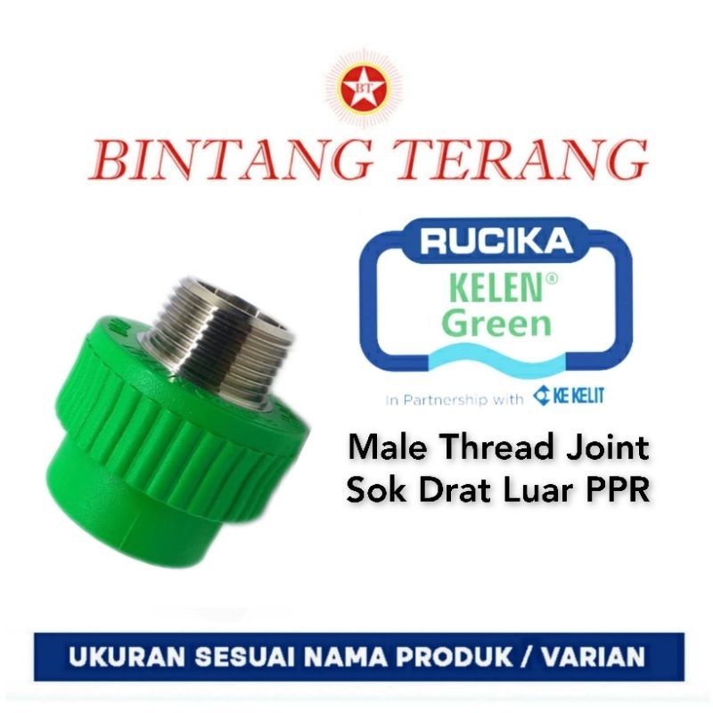 Sok Drat Luar PPR 1/2"  ( 20 x 1/2") / Male Thread Joint PPR 1/2 Inch SDL 20mm