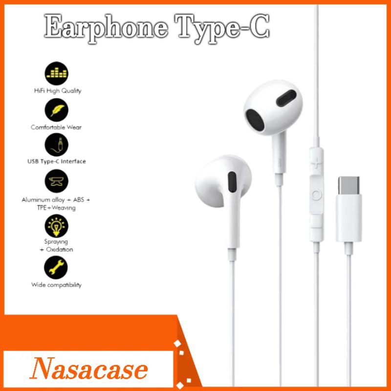 Headset iPhone 15 pro max type-c earphone