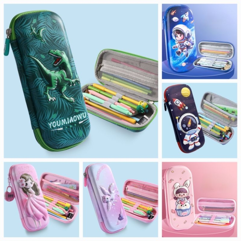 

kotak pensil 3D / tempat pensil karakter timbul / kotak pensil anak sekolah