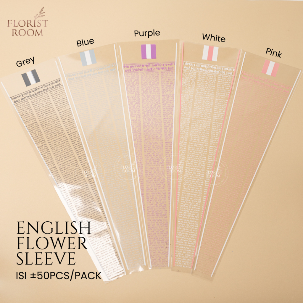 

English Flower Sleeve - Kantong Bunga isi ±50 pcs - Pembungkus Bunga