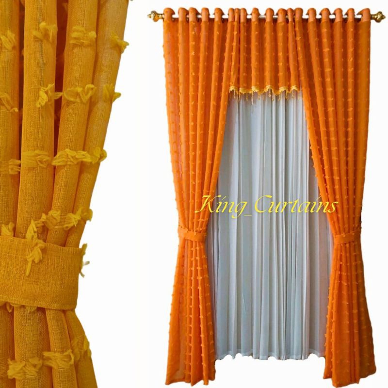 Satu Set Gorden Lengkap Dengan Poni Atas Pintu Ruang Tamu Rumah Mewah Minimalis Kekinian