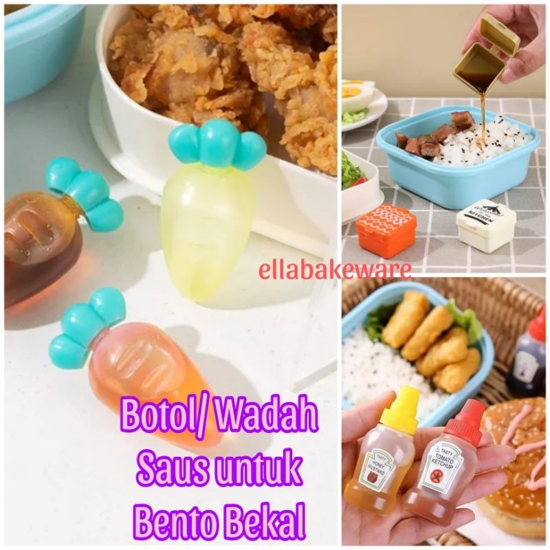Wadah Botol Saus Mini tempat Sauce Saos Bento Bekal Anak