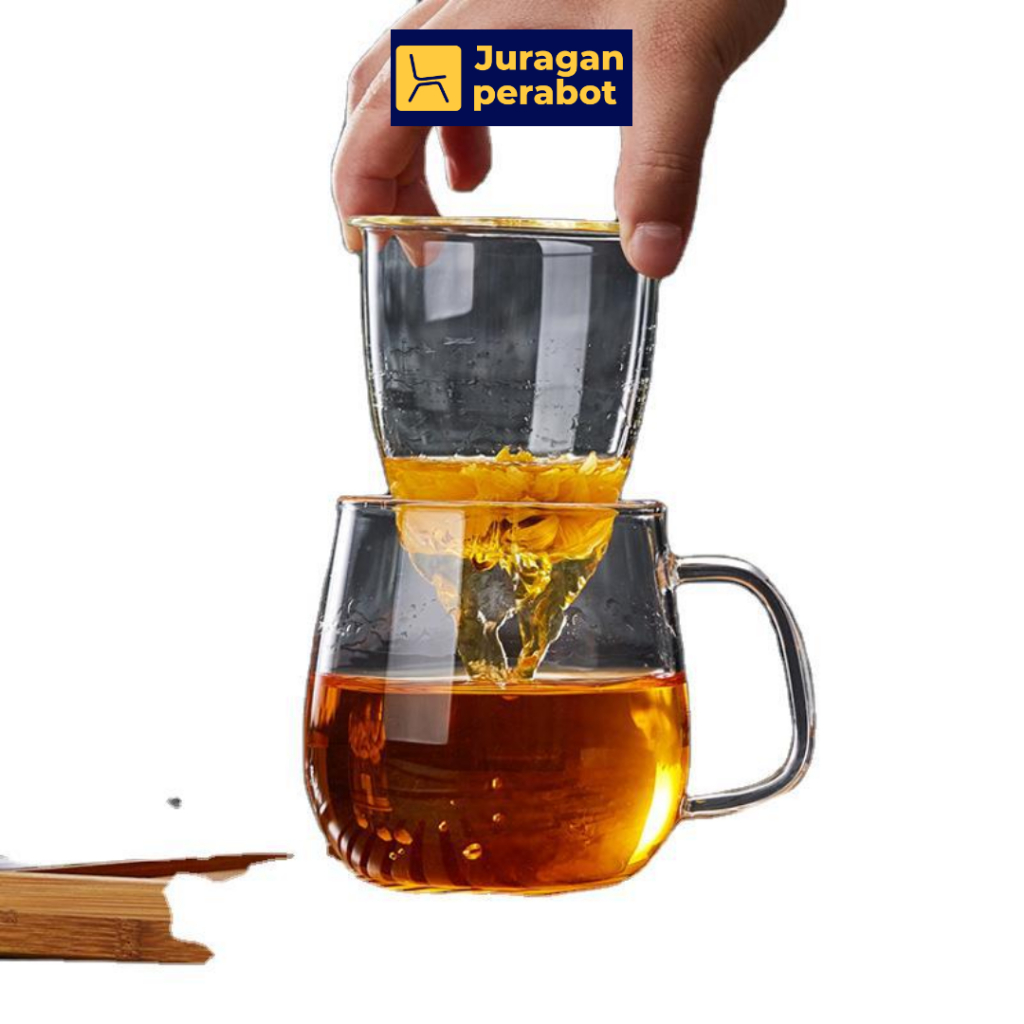 Gelas Cangkir Teh Tea Cup Mug with Infuser Filter