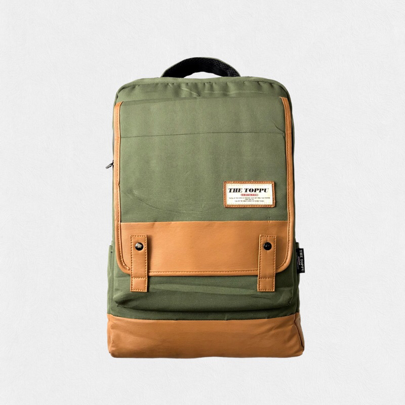The Toppu Retro Heritage Backpack Green Brown