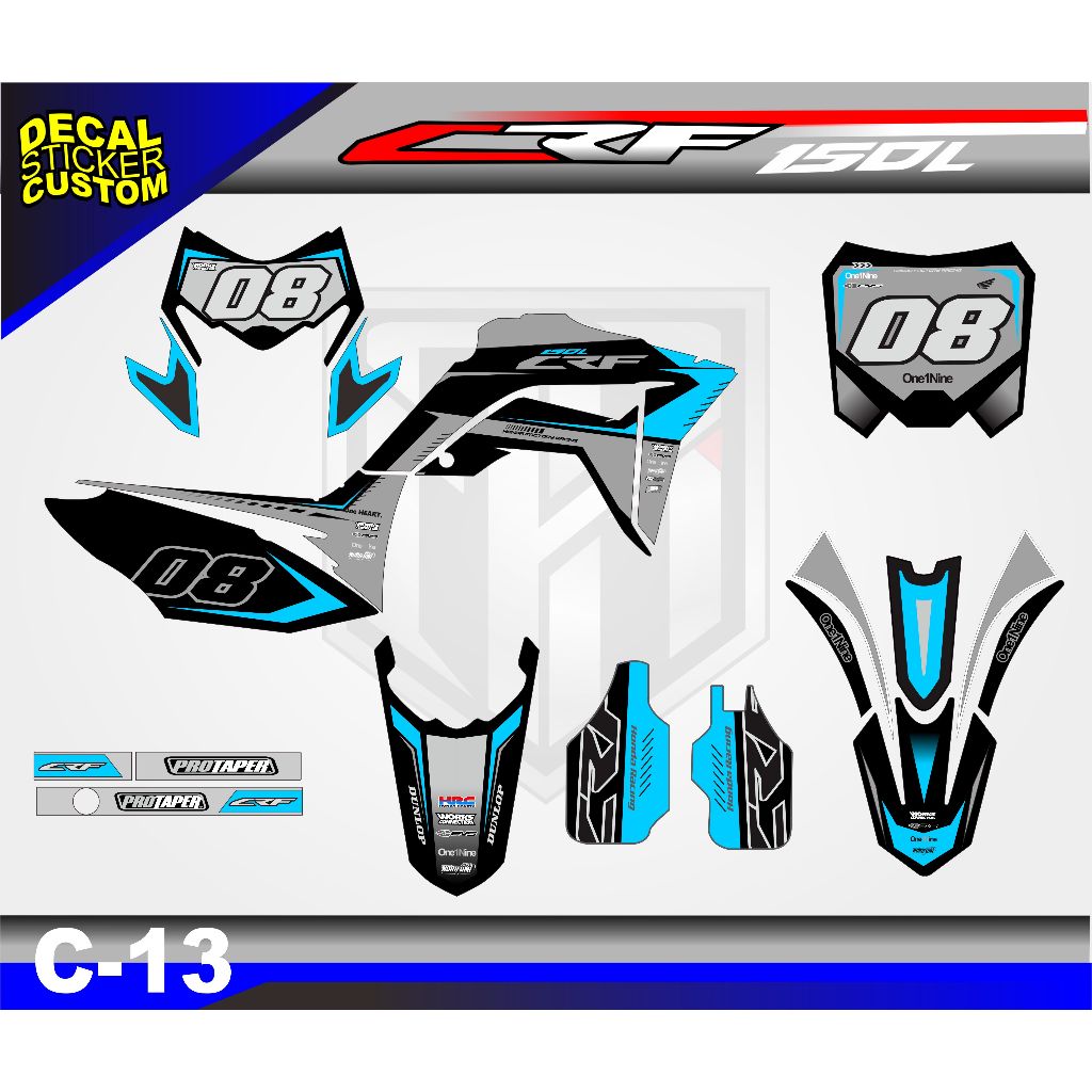 COD Striping Motor CRF 150L, Striping Variasi, Stiker motor, Striping custom CRF 150, Lis body honda