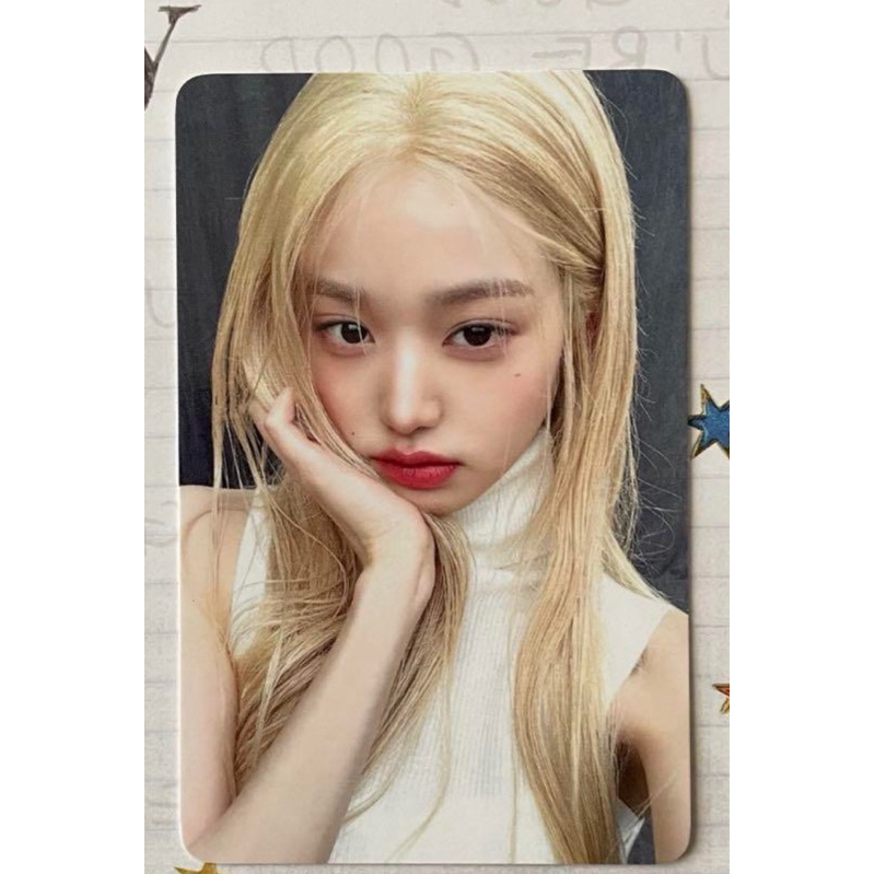 (ready) wonyoung official photocard ldwm withmuu wonyoung blonde hair withmuu pob official photocard