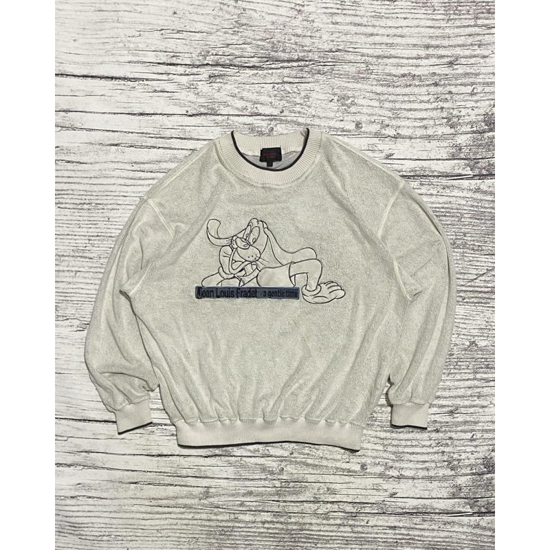 Crewneck cn sweatshirt vintage Sherpa luar kartun Jean louis fradet second