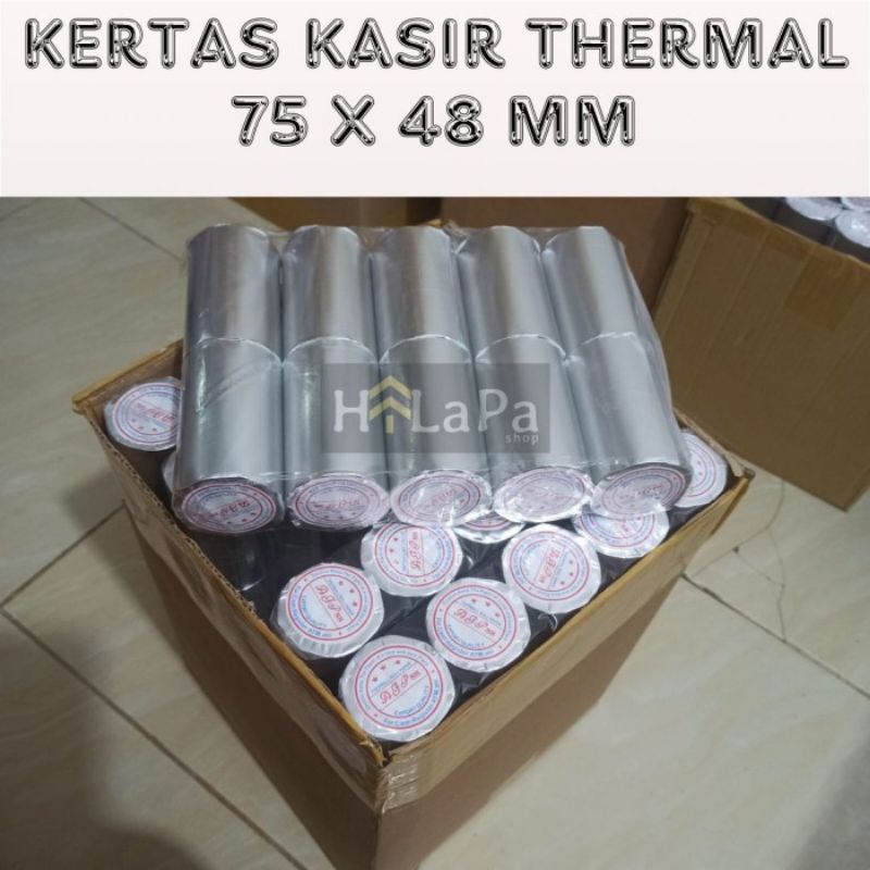 

Kertas Struk Kasir Thermal 75 X 48 mm / 7,5 x 4,8 cm / 75x48