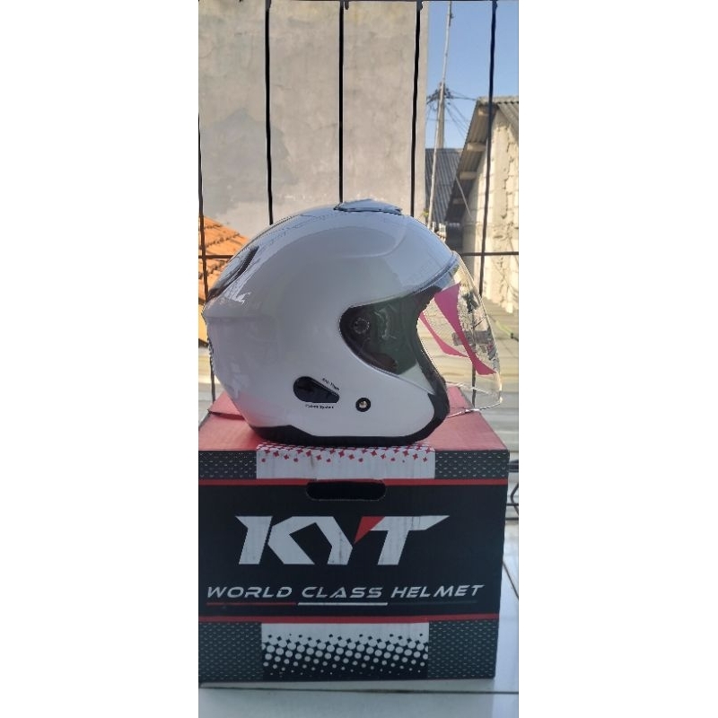 HELM KYT KYOTO SOLID WHITE , GREY MATT DOFF, BLACK DOFF