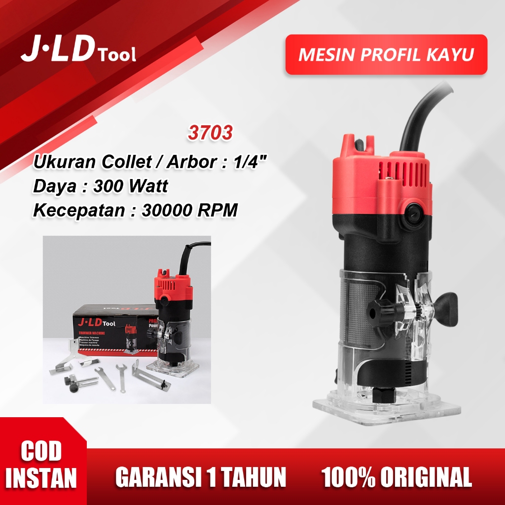 JLD Mesin profil kayu murah promo J3703 Mesin router profil kayu 6MM Mesin propilan kayu lengkap 300