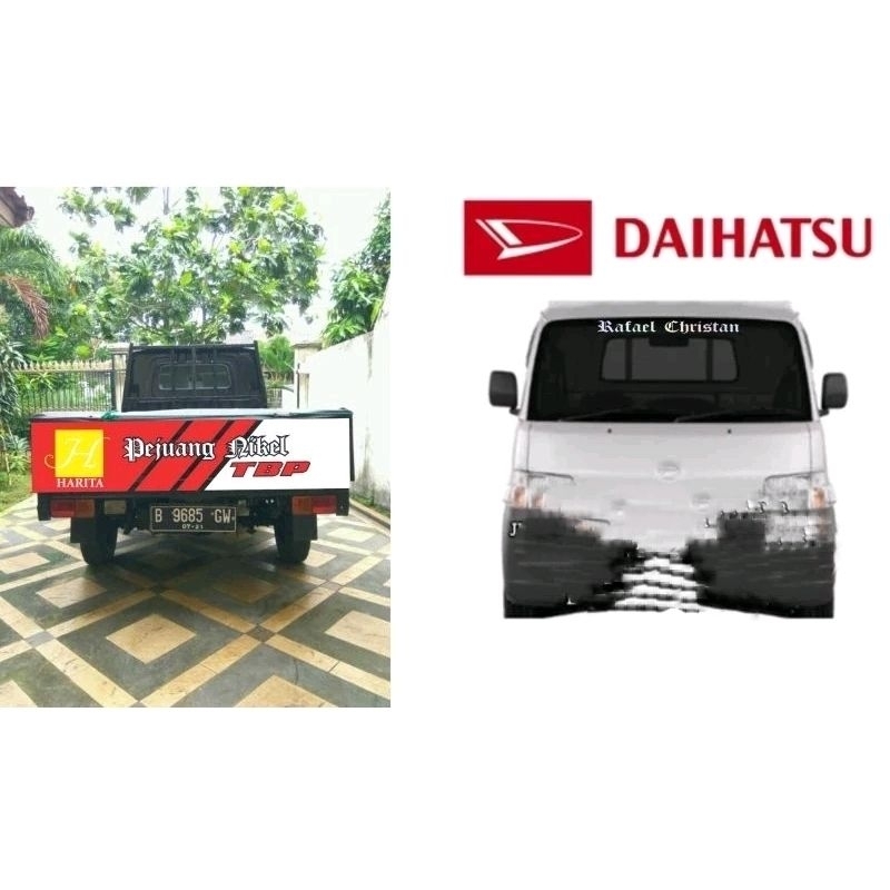 sepaket sticker kaca depan dan pintu bak belakang pick up GRAND MAX
