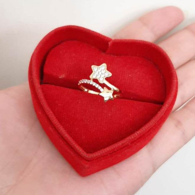 Cincin Spiral Bintang + Zirconia Kadar 375