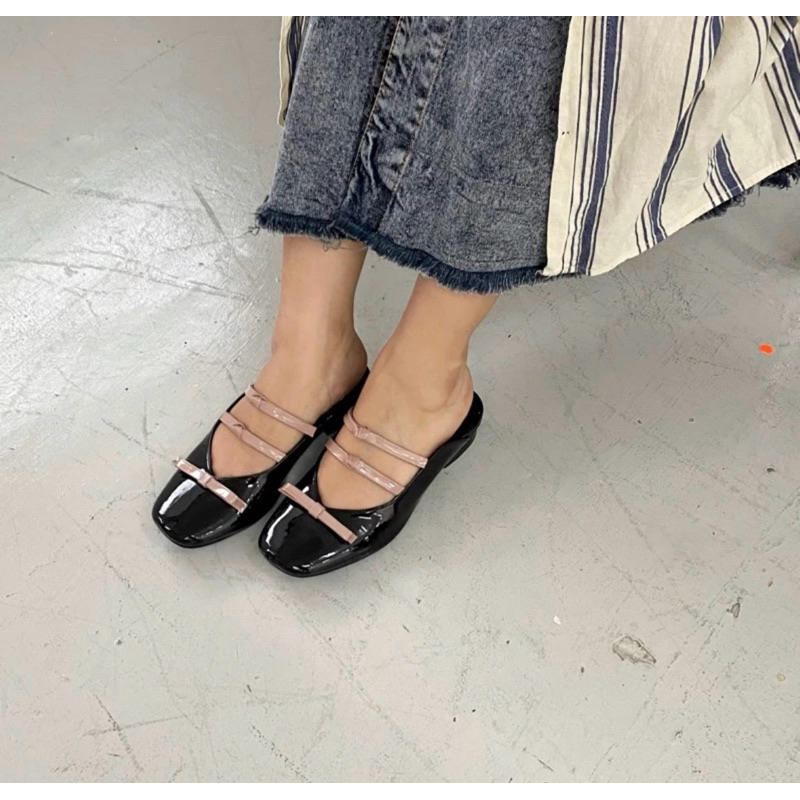 Preloved (new) takkan shoes vidi knot bow mary jane mules shoes