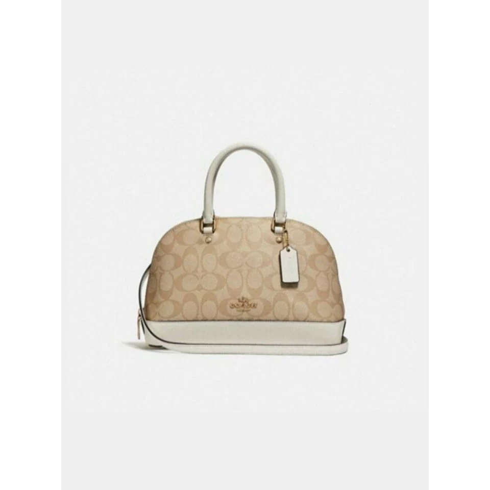 Coach F27583 Signature Mini Sierra Satchel Khaki Chalk