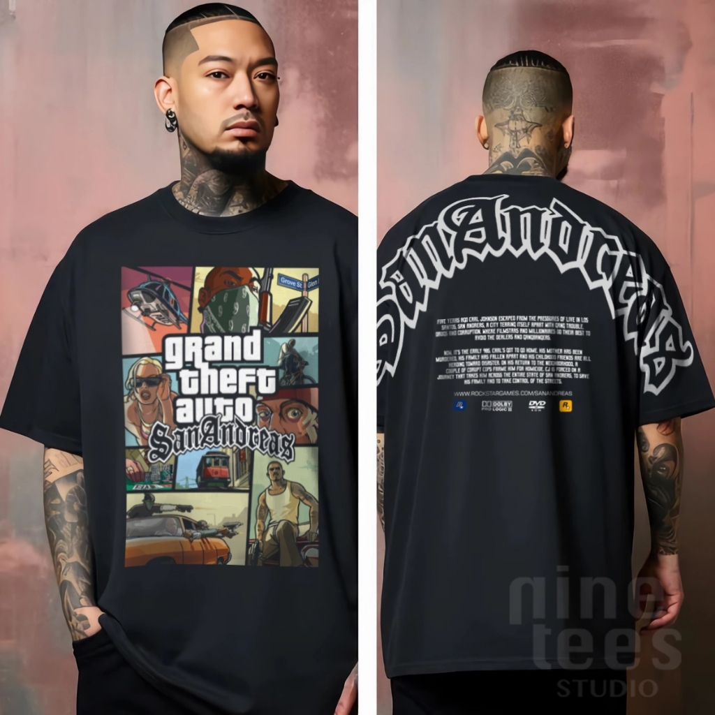 Kaos Oversize GTA San Andreas Tshirt Oversized Cotton Combed 24s