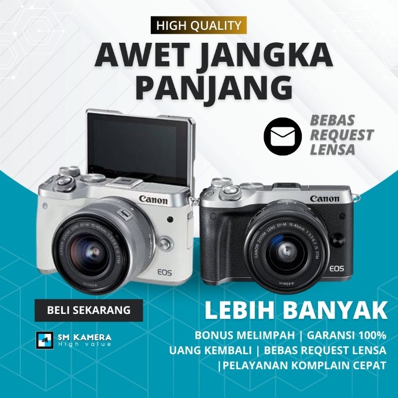 MIRRORLESS CANON M6 FULLFITUR KAMERA BUAT KONTEN VIDEO