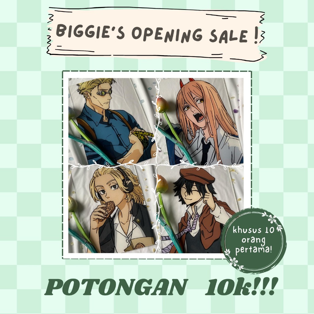 Custom Akrilik Anime Glass Painting / Lukisan Anime Akrilik Handmade By Order + Free Wood Stand