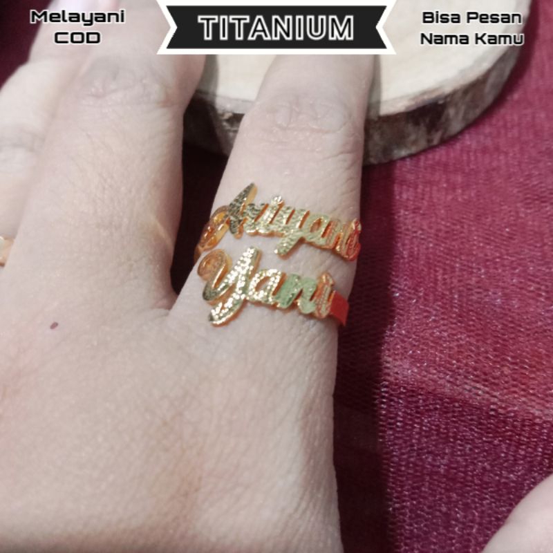 Cincin nama gold chrome plating cincin nama titanium cincin nama titanium wanita cincin titanium