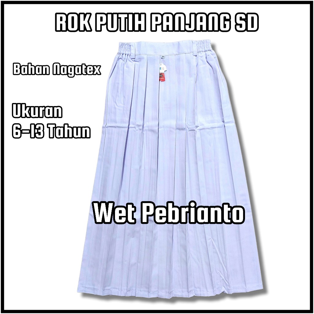 Rok Rempel Putih Panjang Seragam Sekolah SD Anak Perempuan