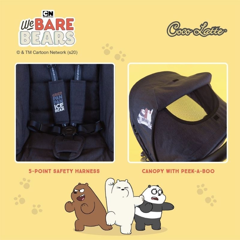 Stroller Cocolatte Iconic+ We Bare Bear || PRELOVED