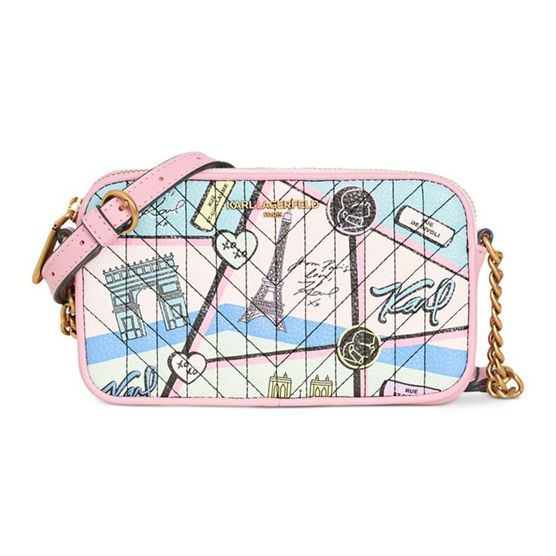 Karl Lagerfeld Karolina Phone Bag Full Genuine Leather Crossbody Original