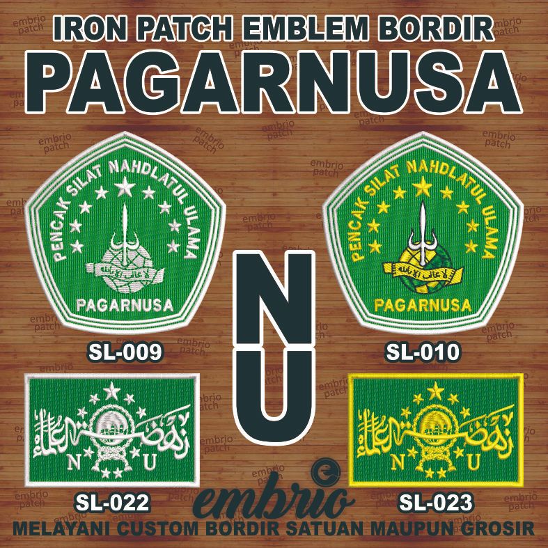 Emblem logo PAGARNUSA NU patch bordir pagar nusa bet seragam silat nu badge perguruan - Embrio Patch