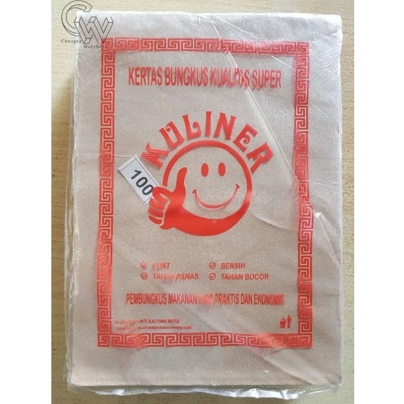RSHOP - 100 Lbr Kertas Nasi Coklat kertas nasi bungkus persegi panjang ukuran 27 cm X 37 cm