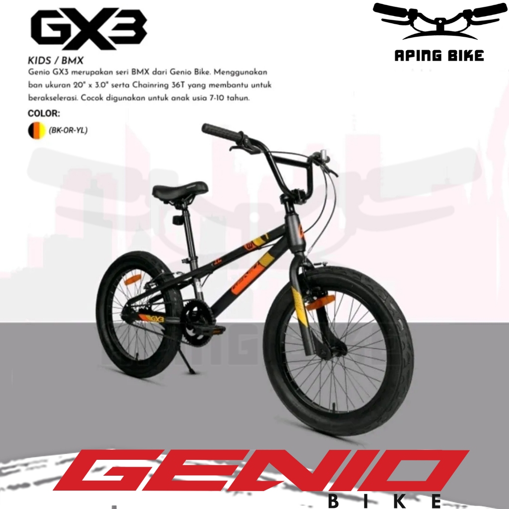 Sepeda Genio GX03 20 Sepeda Anak Sepeda BMX 20 Inch BAN JUMBO  (Dirakit 95%)