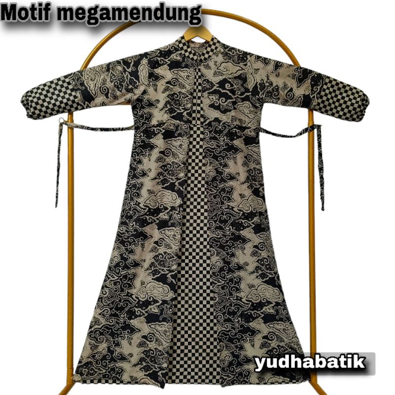Baju Gamis Batik Wanita Modern Kombinasi Polos Pekalongan Jumbo Lebaran Terbaruu
