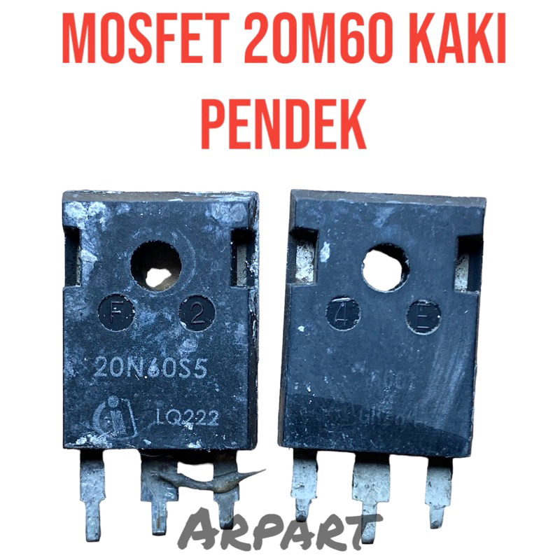mosfet 20n60 cabutan original kaki pendek