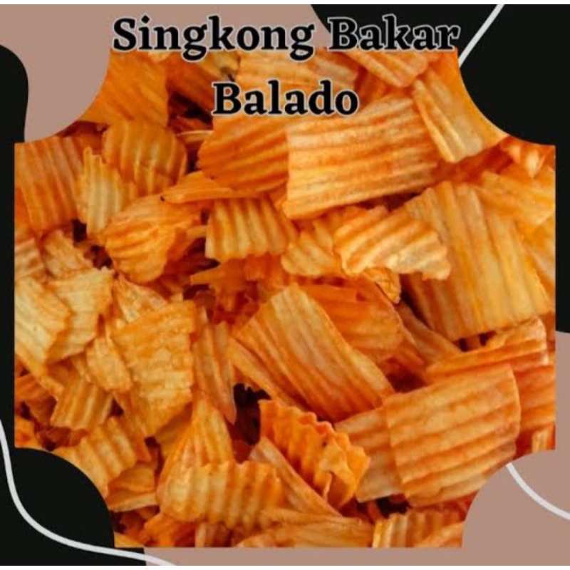 

keripik singkong chuba rasa balado 1kg renyah gurih pedas free kardus