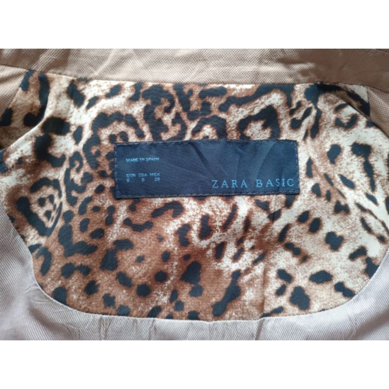BLAZER WANITA IMPORT ORIGINAL ZARA Made in Spain WARNA COKELAT, CREAM, COKSU stik balik Leopard