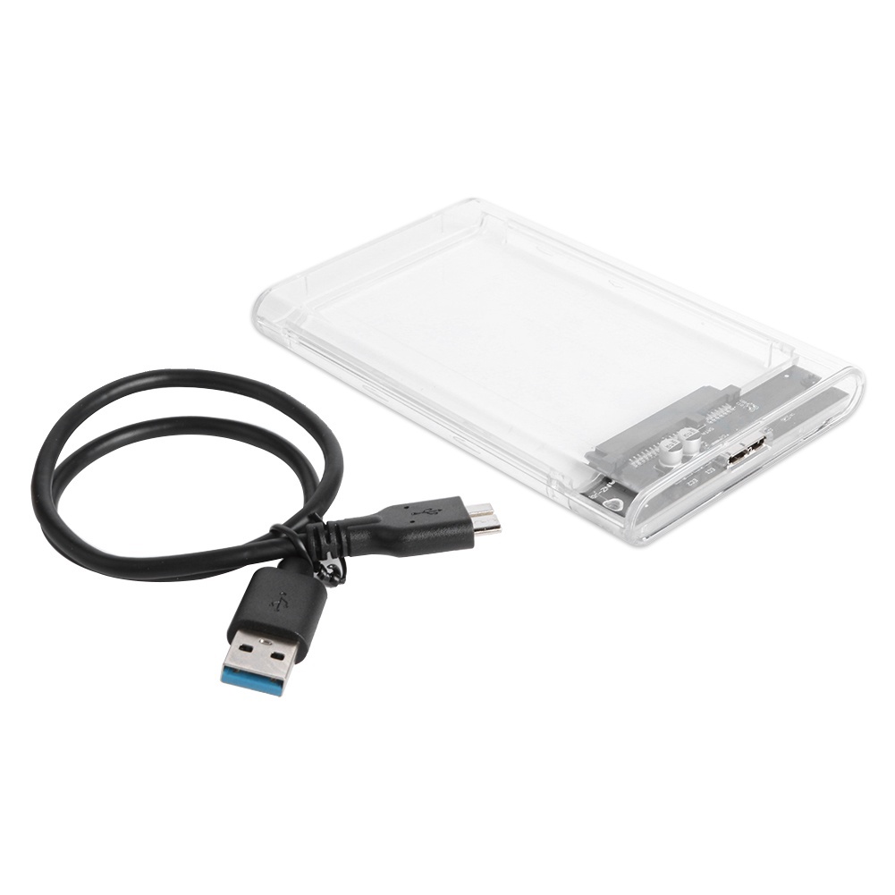 CASING EXTERNAL HARDDISK HDD SSD ENCLOSURE TRANSPARENT 2.5 INCH USB 3.0 CASE