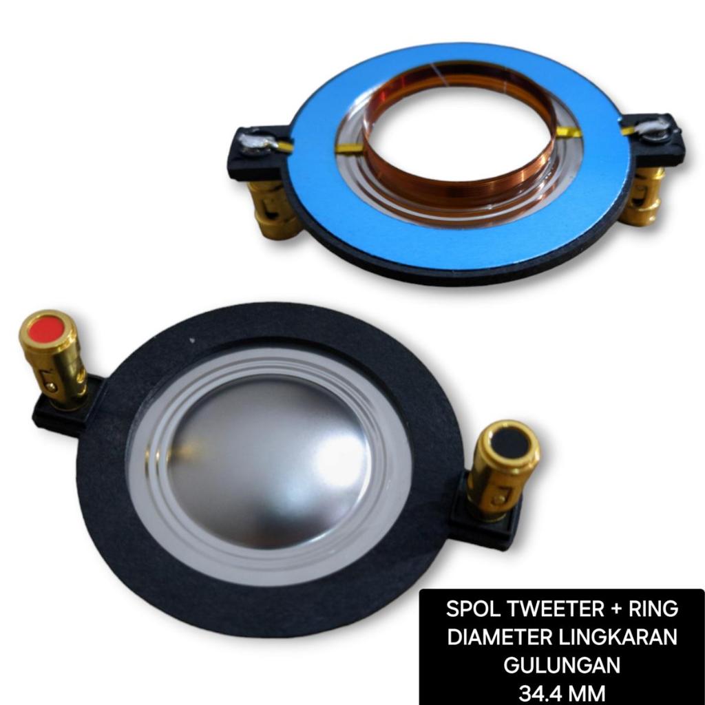 Spol 34.4 Spul + Ring 34.4mm Voice Coil Tweeter Acoustic RCF NPA Black + Binding Post