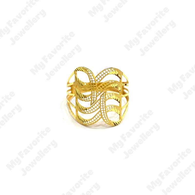Cincin Jala Krawang Terbaru Uk16 Uk17 Emas Asli Kadar 875