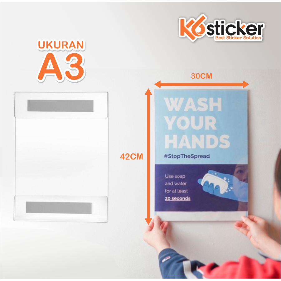 

Tempat Brosur Akrilik Tempel Dinding / Sign Holder Ukuran A3 Poster | Tempat Brosur Akrilik | Akrilik Tempel|Sign Holder Akrilik A3