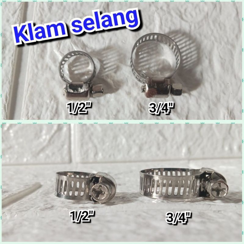klam cincin untuk selang air , selang gas , selang angin kompressor / cincin ukuran 1/2 " setengah i