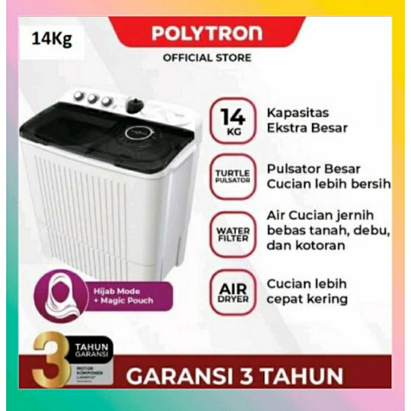 MESIN CUCI POLYTRON 2 TABUNG PWM 1403/MESIN CUCI 2 TABUNG POLYTRON PWM 1403/MESIN CUCI POLYTRON 2 TABUNG 14 KG/MESIN CUCI POLYTRON EKSTRA BESAR 14KG/POLYTRON 2 TABUNG 14KG