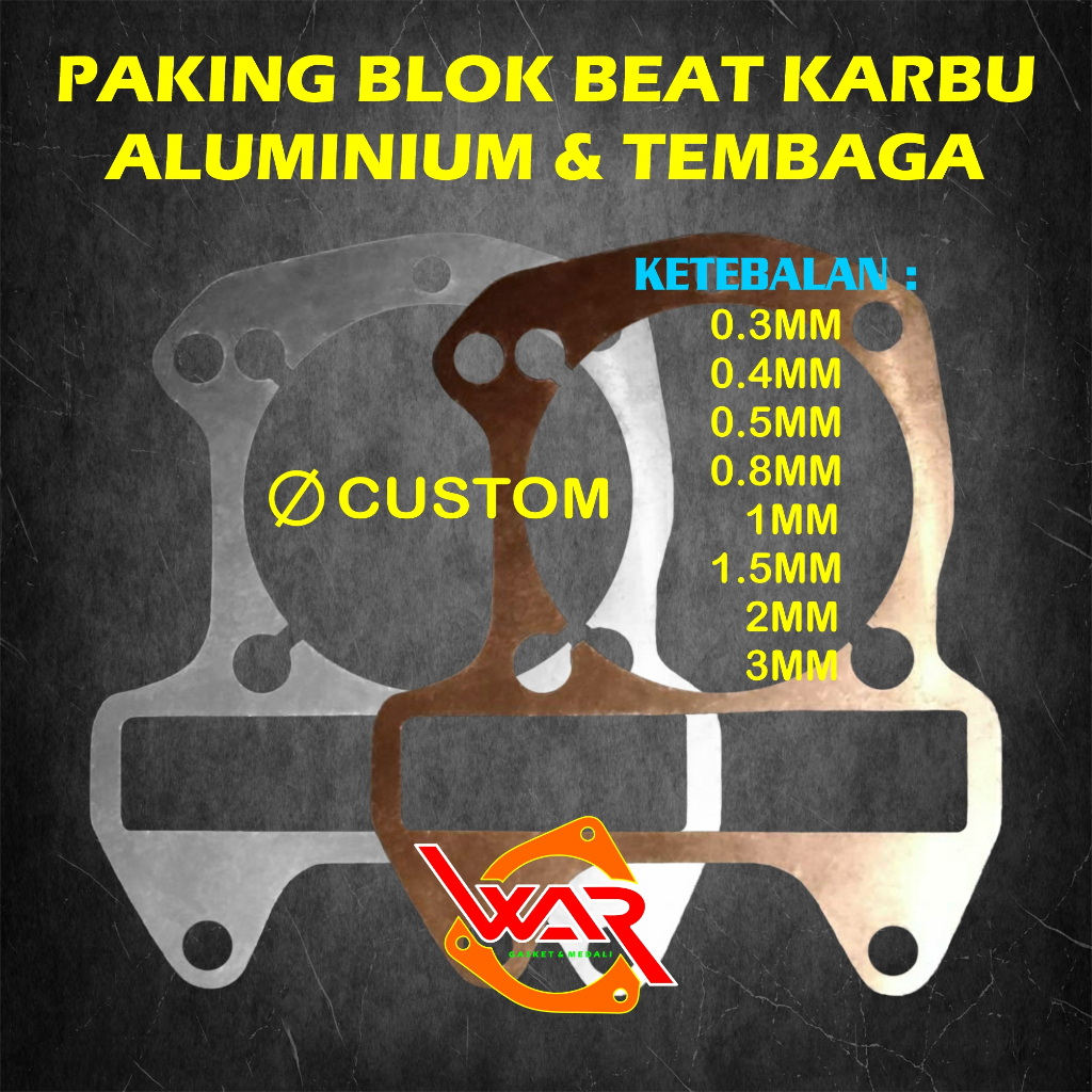 Paking BLOK BEAT KARBU Tembaga Almunium For BEAT OLD / Perpak Gasket Packing HONDA 0.2MM 0.3MM 0.4MM