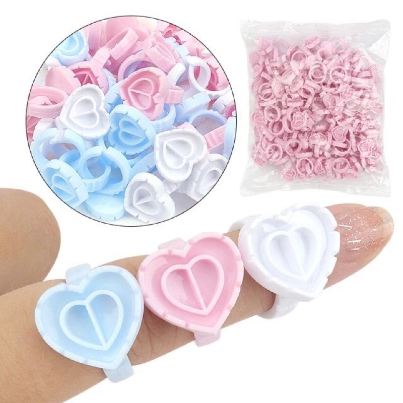 100PCS RING HATI EYELASH / RING RUSSIAN EYELASH / RING LEM EYELASH CABANG VOLUME (100Pcs)