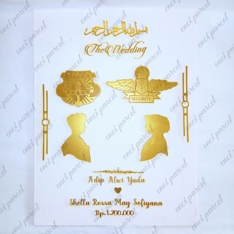 kode 158 dekorasi mahar logo profesi satpam security lambang pratama gada sayap bismillah the weddin