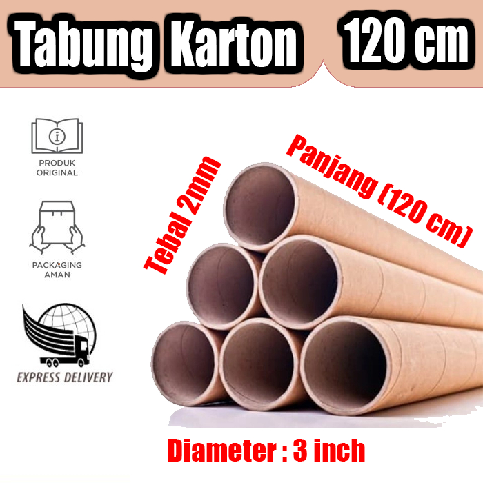 

TABUNG KARTON / PIPA KERTAS / PACKING PAPER CONE MURAH - TEBAL 2MM / PANJANG 120CM