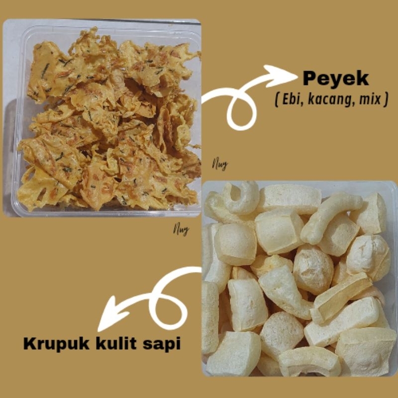 

Krupuk kulit sapi box & Peyek box / rempeyek renyah / rempeyek gurih / rempeyek kacang dan ebi / krecek kulit sapi box