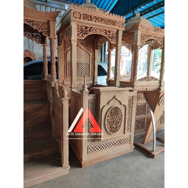 mimbar masjid minimalis kayu jati, mimbar masjid kubah jati, mimbar masjid termurah, mimbar masjid k