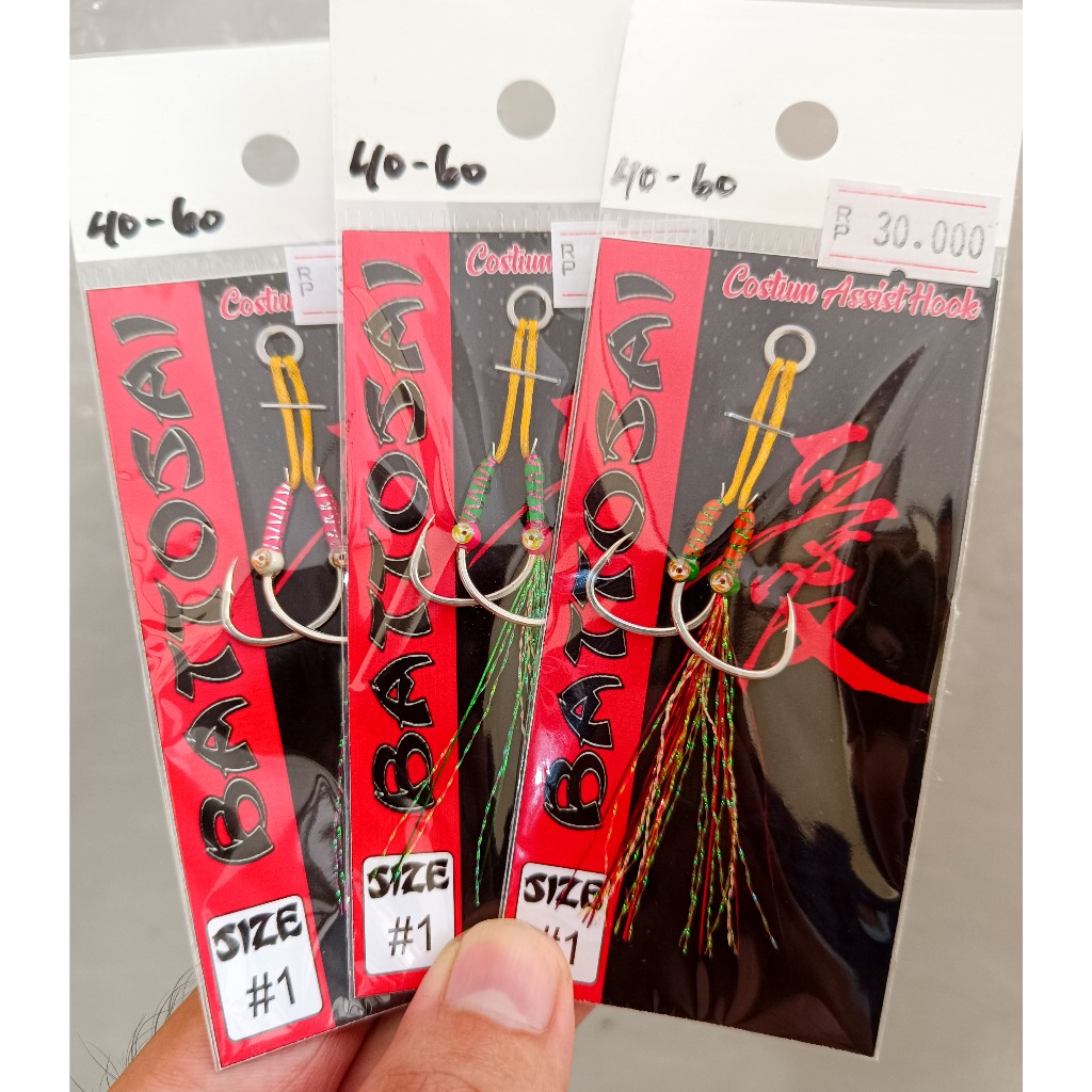 Assist Hook Pike #1 Untuk Jig 40 - 60 gram / Kail Pancing Jigging