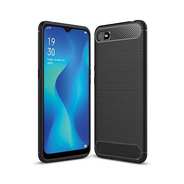 Case OPPO A1k Fiber Softcase Carbon Premium - (Black)