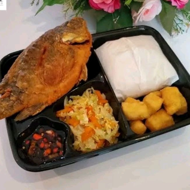 

Nasi Bento Ikan Nila Crispy Termurah Halal